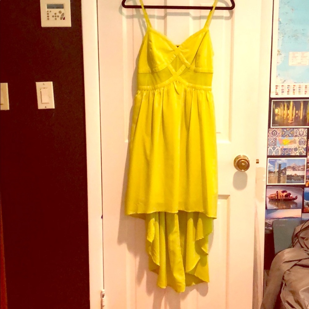Doe & Rae Neon Yellow Hi-Lo w/ Mesh detail
